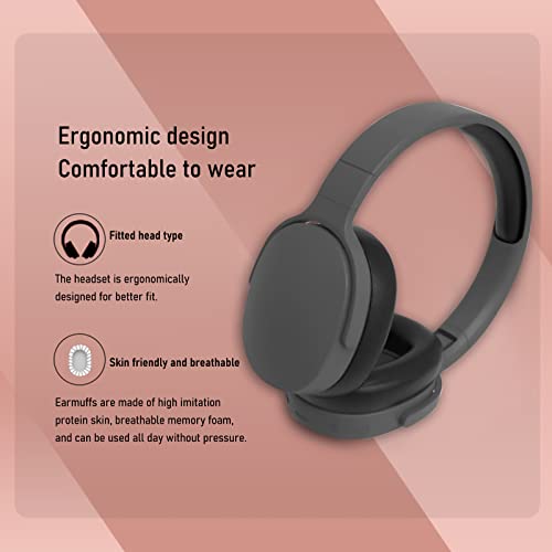 CENGNIAN Bluetooth HCT Wireless Foldable Noise Cancelling Headphones 5.1, Subwoofer Over Ear Bluetooth Headphones, Hi-Res Audio Deep Bass Memory Foam Ear Cups for Travel Home Office (Black)