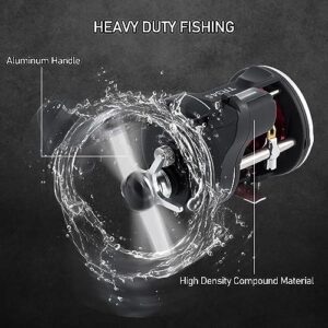 Dr.Fish Baitcasting Reels Line Counter Baitcaster Fishing Reel, 2+1 BBS,18LB MAX Drag, Conventional Trolling Reel Right Hand Durable Stainless for Inshore Offshore Saltwater Fishing, Right Hand