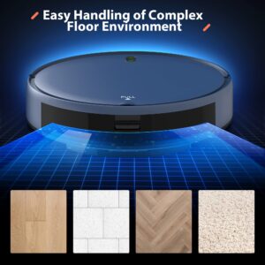 Robot Vacuum and Mop Combo, Robotic Vacuum Cleaner with Alexa/WiFi/App, 2 in 1 Mopping Robot Vacuum with Water Tank and Dustbin, Self-Charging, Slim, Ideal for Low Pile Carpet, Hard Floor, Pet Hair