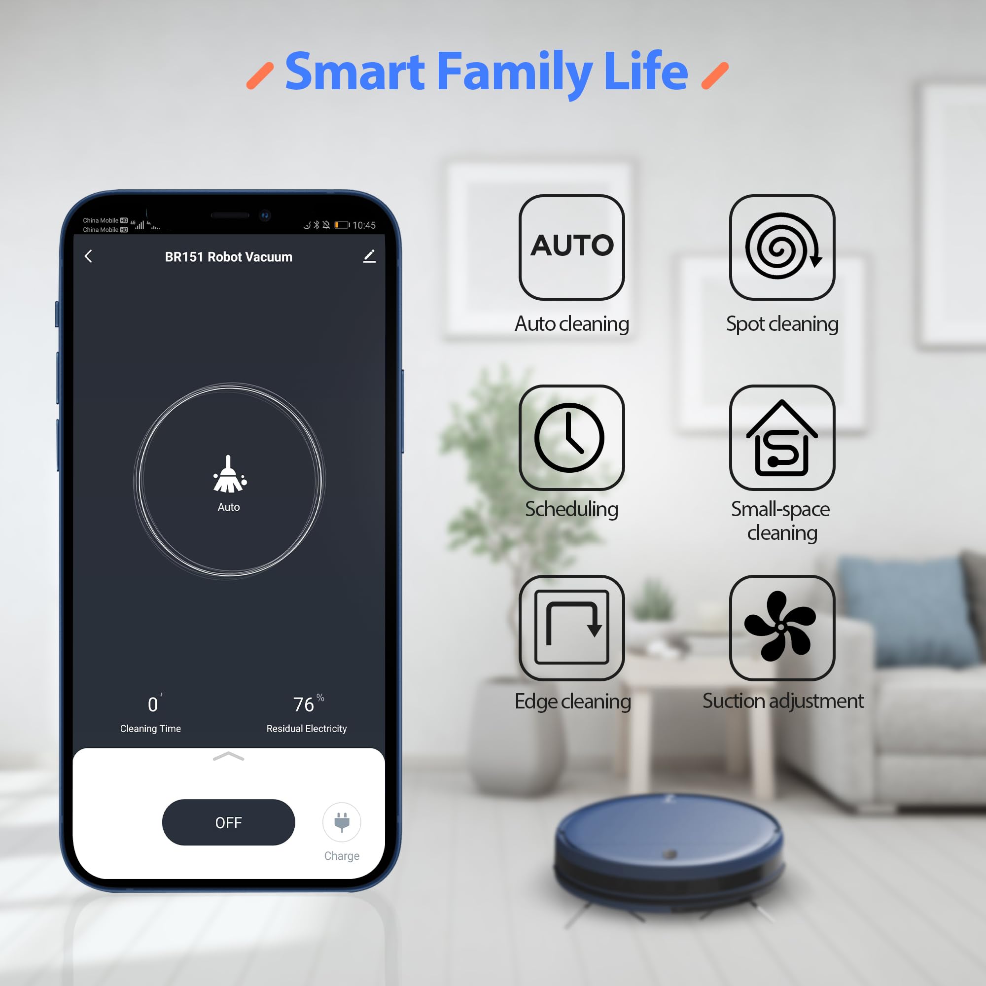 Robot Vacuum and Mop Combo, Robotic Vacuum Cleaner with Alexa/WiFi/App, 2 in 1 Mopping Robot Vacuum with Water Tank and Dustbin, Self-Charging, Slim, Ideal for Low Pile Carpet, Hard Floor, Pet Hair