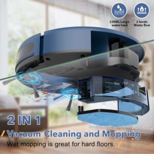 Robot Vacuum and Mop Combo, Robotic Vacuum Cleaner with Alexa/WiFi/App, 2 in 1 Mopping Robot Vacuum with Water Tank and Dustbin, Self-Charging, Slim, Ideal for Low Pile Carpet, Hard Floor, Pet Hair