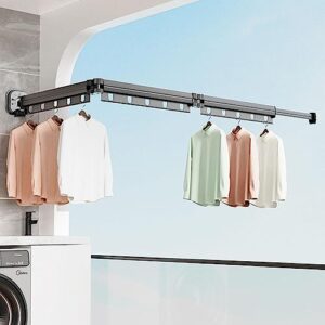 Xianers Space Saver Clothing Hanger, Wall Mounted Clothes Hanger, Suction Clothing Drying Hanger Organizer, Aluminum Clothes Rack for Bathroom, Bedroom