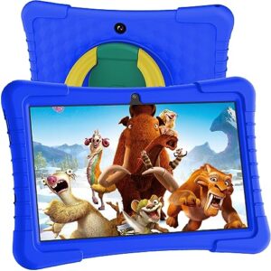 kids tablet, 10 inch tablet for kids android 12 tablet 2gb 64gb toddler tablet with 8000mah battery, wifi, bluetooth, dual camera, parental control, google play, netflix, youtube(dark blue)