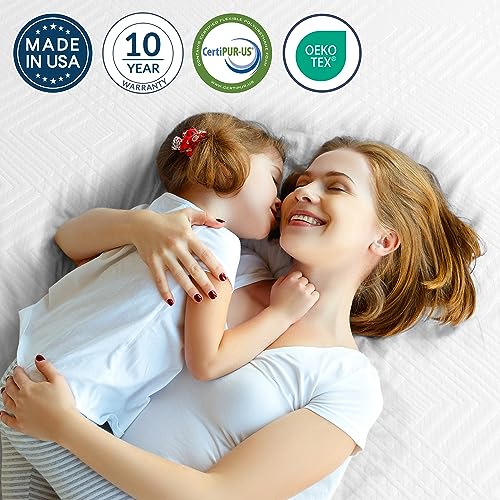 IULULU 6 Inch Full Mattress, Gel Memory Foam Mattress in a Box, Fiberglass Free Mattresses with Medium Firm Foam for Cool Sleep, CertiPUR-US Certified,White