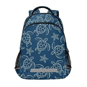 jhkku sea turtle backpack for girls boys school bags teen personalized bookbag, lightweight laptop bag travel backpacks