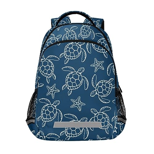 JHKKU Sea Turtle Backpack for Girls Boys School Bags Teen Personalized Bookbag, Lightweight Laptop Bag Travel Backpacks