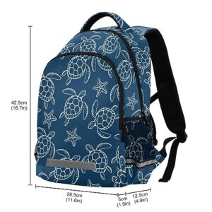 JHKKU Sea Turtle Backpack for Girls Boys School Bags Teen Personalized Bookbag, Lightweight Laptop Bag Travel Backpacks