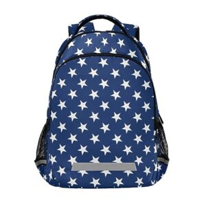 jhkku backpack blue star print school bags teen personalized bookbag, casual shoulders bag lightweight travel laptop backpacks for boys girls