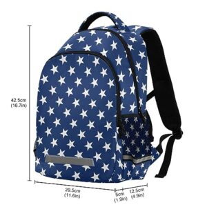 JHKKU Backpack Blue Star Print School Bags Teen Personalized Bookbag, Casual Shoulders Bag Lightweight Travel Laptop Backpacks for Boys Girls