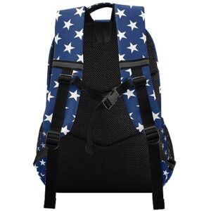 JHKKU Backpack Blue Star Print School Bags Teen Personalized Bookbag, Casual Shoulders Bag Lightweight Travel Laptop Backpacks for Boys Girls