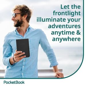 PocketBook Basic Lux 4 E-Book Reader | 6ʺ Glare-Free & Eye-Friendly E-Ink Technology | Compact & Lightweight E-Reader | Frontlight | Touchscreen | Wi-Fi | Dictionaries | Micro-SD Slot