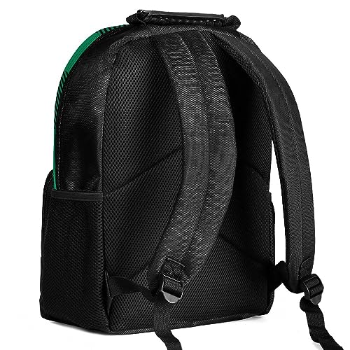 Supdreamc St Patricks Day Tartan Pattern Shamrock Green Plaid Daypack Backpack Durable Polyester Multipurpose Anti-Theft Shoulder Bag Big Capacity Gym Outdoor Hiking Backpack With Smooth Zippers