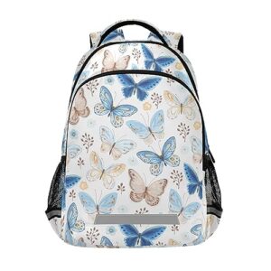 jhkku retro butterfly backpack for girls boys school bags teen personalized bookbag, lightweight laptop bag travel backpacks