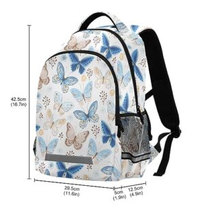 JHKKU Retro Butterfly Backpack for Girls Boys School Bags Teen Personalized Bookbag, Lightweight Laptop Bag Travel Backpacks