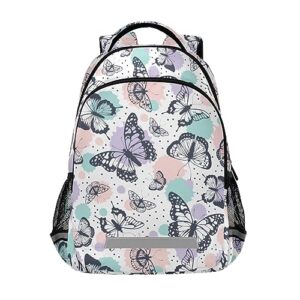 jhkku tie dye butterfly backpack for girls boys school bags teen personalized bookbag, lightweight laptop bag travel backpacks