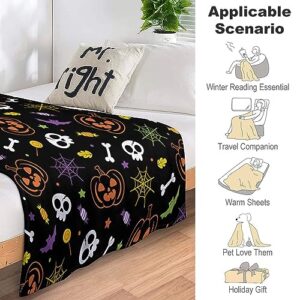 Halloween Blanket Pumpkin Throw Blankets Gifts for Kdis Adult Soft Flannel Lightweight Blanket Gift for Adult Mens Womens Decor for Bed Sof 60"x80"