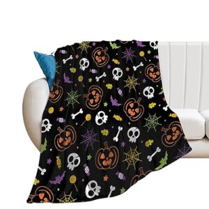 halloween blanket pumpkin throw blankets gifts for kdis adult soft flannel lightweight blanket gift for adult mens womens decor for bed sof 60"x80"