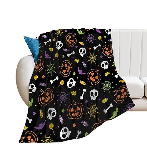 Halloween Blanket Pumpkin Throw Blankets Gifts for Kdis Adult Soft Flannel Lightweight Blanket Gift for Adult Mens Womens Decor for Bed Sof 60"x80"