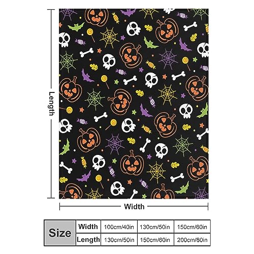 Halloween Blanket Pumpkin Throw Blankets Gifts for Kdis Adult Soft Flannel Lightweight Blanket Gift for Adult Mens Womens Decor for Bed Sof 60"x80"