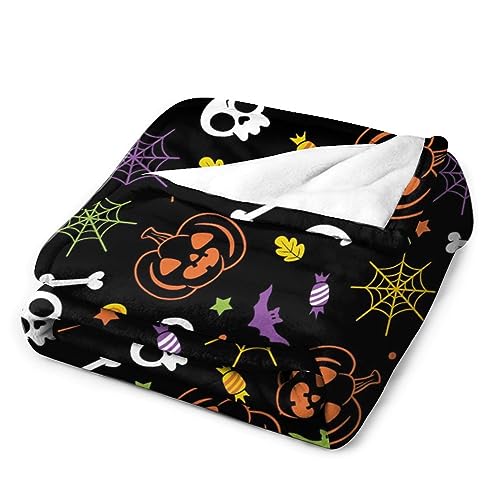 Halloween Blanket Pumpkin Throw Blankets Gifts for Kdis Adult Soft Flannel Lightweight Blanket Gift for Adult Mens Womens Decor for Bed Sof 60"x80"