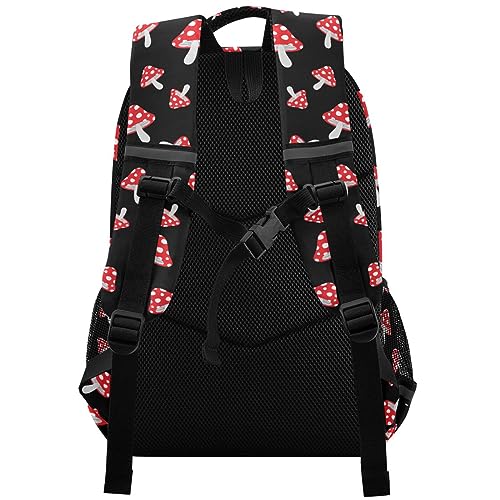 JHKKU Mushroom Print Backpack for Girls Boys School Bags Teen Personalized Bookbag, Lightweight Laptop Bag Travel Backpacks