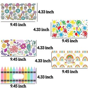 Myhiju 5 Sheets UV DTF Transfer Sticker for 16OZ Libbey Glass Cups, UV DTF Cup Wrap Transfer Cup Stickers Clear Film Transfer Paper Mug Stickers Waterproof DIY Rub on Transfers for Crafts Decals (Style3)