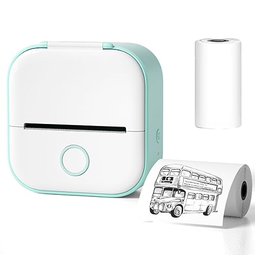 soputry Mini Pocket Printer, 2023 New Inkless Sticky Note Printer Bluetooth Sticker Printer, Portable Photo Printer Pocket Thermal Printer for DIY Scrapbook (Green)