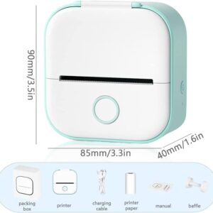 soputry Mini Pocket Printer, 2023 New Inkless Sticky Note Printer Bluetooth Sticker Printer, Portable Photo Printer Pocket Thermal Printer for DIY Scrapbook (Green)