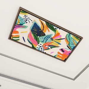 decorative fluorescent light covers for ceiling lights 6 packs modern exotic floral jungle collage contemporary seamless drawn style fluorescent light covers magnetic for classroom office home 4x2ft