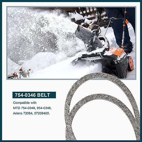 Honoyam 954-0346 754-0346 Auger Drive Belt Replacement 3/8" x 30" for MTD Cub Cadet Troy Bilt 1030E 1130SE 826 926E Storm 7524 Snow Throwers A-riens 72084 07208400 (2 Pack)