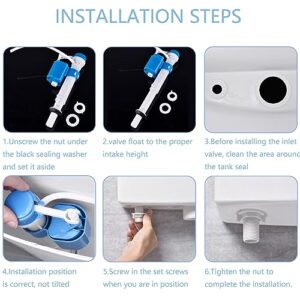 Kedoo Toilet Water Tank Accessories, Toilet Fill Valve Replacement Kit, Adjustable Water Valve Water Inlet Valve, Household Toilet Flush Toilet Dispenser (White)