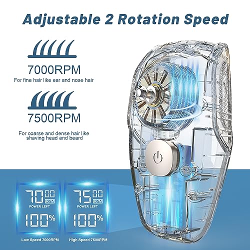 Magnetic Head Shavers for Bald Men - 7D Detachable Bald Head Shaver Adjustable Speed Men's Electric Razor Scalp Grooming Kit IPX7 Waterproof Wet Dry Shaving USB Type-C Rechargeable LED Display