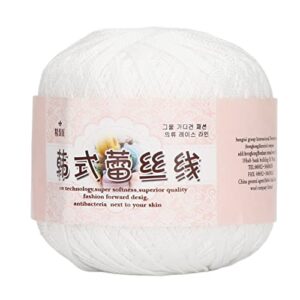 pesuma cotton crochet thread, washable lace thread, anti-pilling cotton yarn for knitting, diy crafts, and lace weight projects, comfortable yarn for crochet hats and weaving, white