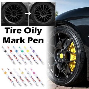 JHIALG Tire Marker Lettering Tire Paint Pen Markers, Waterproof Oil Based Paint Markers for Car Tire Tread Rubber Metal