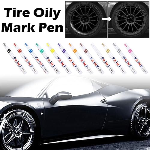 JHIALG Tire Marker Lettering Tire Paint Pen Markers, Waterproof Oil Based Paint Markers for Car Tire Tread Rubber Metal