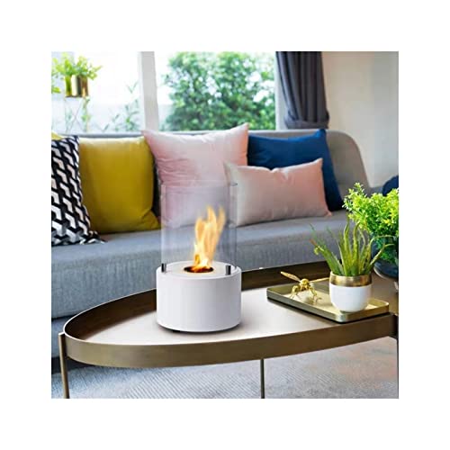 luckxuan Electric Heater/Heater Fan Cylindrical Glass Decorative Home Flame Kamin Chimneys Stoves Fire Stove Table Heater Electric Heaters for Home (Color : 01)