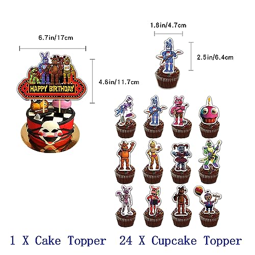 Birthday Party Supplies, Includes Banner, Tablecloth, Cake Topper - 24 Cupcake Toppers - 20 Balloons