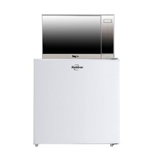 koolatron 1.7 cu ft compact fridge + 700w microwave combo: includes white flat back countertop fridge/freezer + total chef 0.7 cu ft stainless steel touch control microwave, student dorm room, office