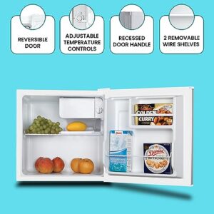 Koolatron 1.7 Cu Ft Compact Fridge + 700W Microwave Combo: Includes White Flat Back Countertop Fridge/Freezer + Total Chef 0.7 Cu Ft Stainless Steel Touch Control Microwave, Student Dorm Room, Office