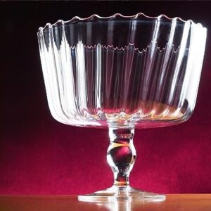 Barski Large Glass Trifle Bowl, with Scallop Design - 9" D - European Beautiful Hand Made Glass - 168 oz (over 5 quarts) Clear