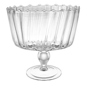 Barski Large Glass Trifle Bowl, with Scallop Design - 9" D - European Beautiful Hand Made Glass - 168 oz (over 5 quarts) Clear