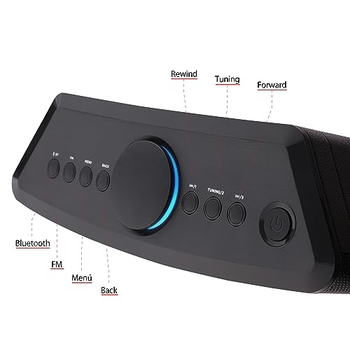 AIWA Exos 5 Wireless Speaker - Unleash Powerful Sound and Versatile Connectivity - Experience Bluetooth Freedom, FM Radio, Clock, 20W RMS, LCD Display, and Alarm Clock Functionality