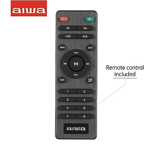 AIWA Exos 5 Wireless Speaker - Unleash Powerful Sound and Versatile Connectivity - Experience Bluetooth Freedom, FM Radio, Clock, 20W RMS, LCD Display, and Alarm Clock Functionality