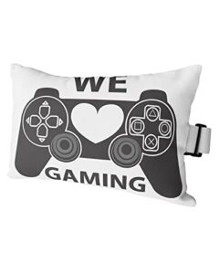 outdoor pillows covers with inserts we gaming gray gamepad continuous joystick waterproof recliner pillow with adjustable strap throw pillows for patio furniture pool lounge chair, 11x16 inch, 1pcs