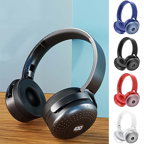 topliu Noise-Cancelling Over Ear Bluetooth Headphones - Digital Display Head-Mounted Headset - Wireless Headphones for Sports Game Music - Support Wired Connect/TF Card (Not Included)