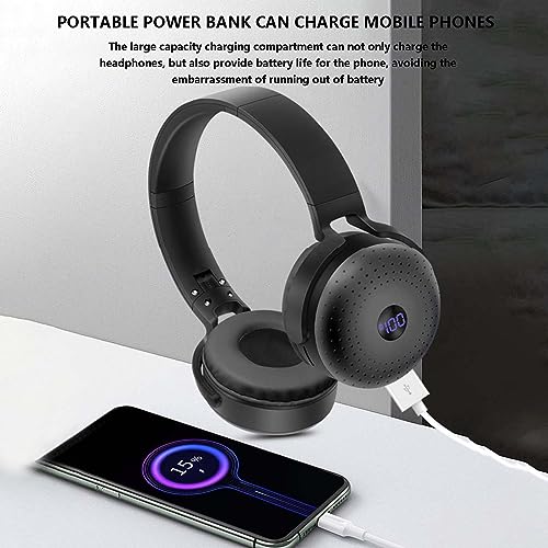 topliu Noise-Cancelling Over Ear Bluetooth Headphones - Digital Display Head-Mounted Headset - Wireless Headphones for Sports Game Music - Support Wired Connect/TF Card (Not Included)