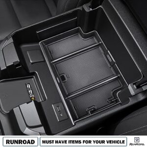 RUNROAD Center Console Organizer Compatible with 2023 Chevy Silverado 1500 /GMC Sierra 1500 & 2024 Silverado/Sierra 1500/2500HD/3500HD Accessories Insert Armrest Tray, Full Console w/Bucket Seats ONLY