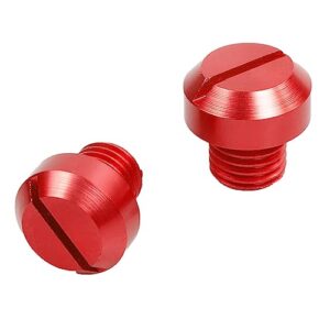 zipelo Motorcycle Mirror Screw, 2 Pcs Mirror Hole Plugs for Motor Rearview Mirrors, Blanking Motorcycle Decorative Accessories, Aluminum Alloy Screws Plug (Right+Left/Red)