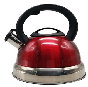 tea kettle for stove top teapot for stovetop 3l whistling teapot stovetop tea kettle stainless steel water boiling teapot cool handle kettle kitchen tea pot stovetop (color : red, size : 3l)