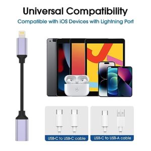 TechMatte USB C to Lightning Cable Adapter, [2 Pack] 4 inch 27W PD Fast Charging Compatible with iPhone/iPad/iPod/AirPods